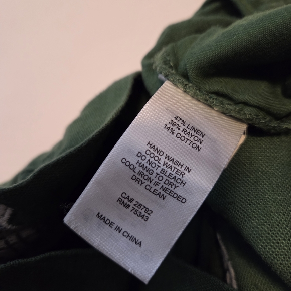 HOUSE OF HARLOW 1960 Green Wide Leg Pants Size S Linen - Picture 9 of 9